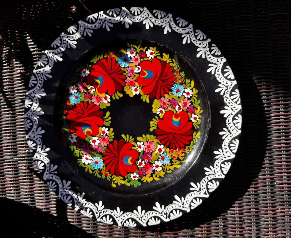 Vintage Ukrainian Petrykivka Folk Plate 10"